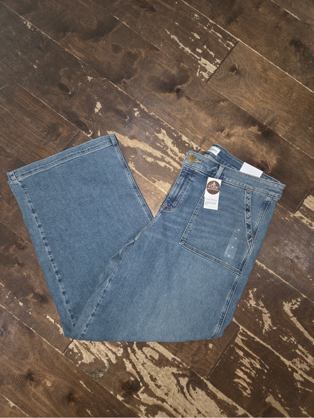Lane Bryant Blue Wide-Leg Jeans